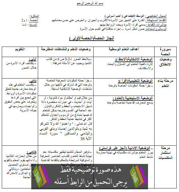 مذكرات التربية المدنية للسنة الثانية ابتدائي