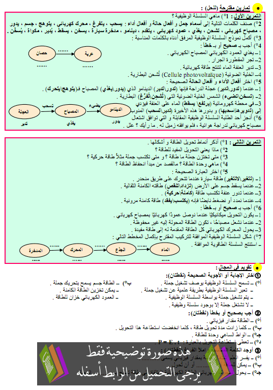 تمارين مرفقة بالحل في العلوم الفيزيائية: مقاربة كيفية لطاقة جملة وانحفاظها - الثانية الثانية ثانوي الشعب العلمية